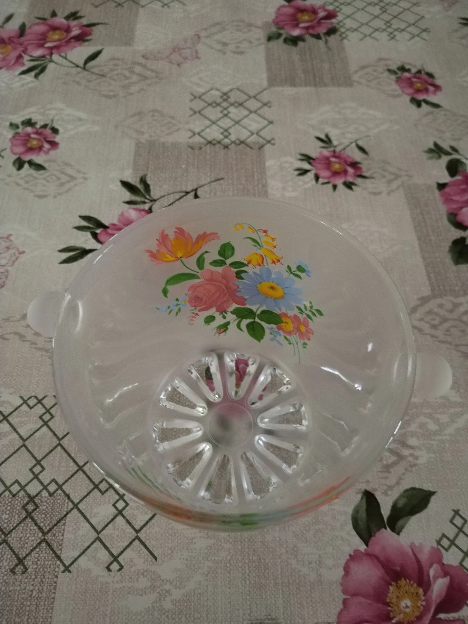 Hermoso cubo para hielo vintage con decoraciones florales de campo, vidrio escarchado – photo 8